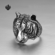Silver biker ring stainless steel tiger jaguar band soft gothic