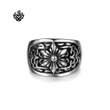  Details about Silver biker ring stainless steel flower band soft gothic 