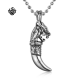 Silver wolf tooth dragon pendant solid stainless steel chain gothic necklace