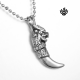 Silver wolf tooth dragon pendant solid stainless steel chain gothic necklace