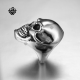 Silver Death grim reaper skull solid ring stainless steel band soft gothic