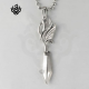 Silver feather sword stainless steel soft gothic pendant necklace vintage style