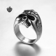 Silver biker ring stainless steel skull band soft gothic punk