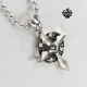 Silver cross heart clear crystal gothic stainless steel pendant necklace vintage