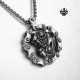 Silver bikies chain Motor engine pendant stainless steel necklace soft gothic 