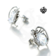Silver stud clear swarovski crystal stainless steel beetle earrings soft gothic