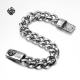 Silver bikies bracelet stainless steel men women Fleur-De-Lis cross chain 21cm