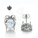 Silver stud clear swarovski crystal stainless steel beetle earrings soft gothic