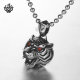 Silver tiger head pendant swarovski crystal stainless steel chain necklace 