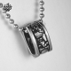 Silver skull pendant stainless steel ring ball chain necklace soft gothic 