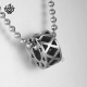 Silver round pendant ring star stainless steel ball chain necklace soft gothic 