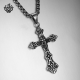 Cross necklace skull pendant stainless steel chain soft gothic 