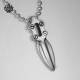 Silver spare head pendant stainless steel ball chain knife necklace soft gothic 