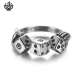 Silver lucky dice ring stainless steel band soft gothic 