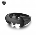 Black Batman ring solid stainless steel band movie replica soft gothic 
