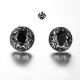 Silver stud clear black swarovski crystal earrings vintage style soft gothic