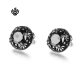 Silver stud clear black swarovski crystal earrings vintage style soft gothic