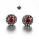 Silver stud clear red blue black swarovski crystal earrings vintage style