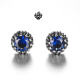 Silver stud clear red blue black swarovski crystal earrings vintage style