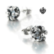 Silver stud swarovski crystal stainless steel king crown soft gothic earrings
