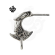 Silver stud gothic ax rings stainless steel vintage style earrings