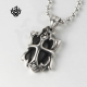 Silver cross black swarovski crystal stainless steel pendant necklace gothic new