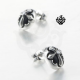 Silver stud black swarovski crystal stainless steel cross earrings soft gothic