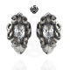 Silver stud clear swarovski crystal stainless steel earrings
