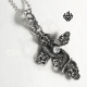 Silver gothic cross skulls snake clear crystal pendant necklace vintage style