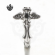 Silver huggies black crystal wings crown gothic cross stainless steel earrings