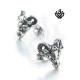 Silver studs clear swarovski crystal stainless steel goat ram earrings gothic