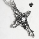 Stainless steel clear simulated diamond cross vintage style soft gothic pendant