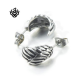 Silver stud stainless steel titanium wings earrings soft gothic