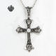 skulls cross simulated diamond silver stainless steel titanium gothic pendant