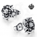 Silver stud clear swarovski crystal earrings soft gothic new
