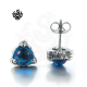 Silver studs blue cz claw earrings soft gothic