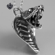 Silver cobra pendant stainless steel celtic necklace soft gothic