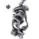 Silver Requiem Alien Warrior pendant stainless steel 3D necklace
