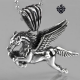 Silver flying horse pendant stainless steel PEGASUS necklace soft gothic