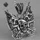 Silver skull with guns pendant stainless steel task force gunner necklace