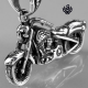 Silver skull motor bike pendant stainless steel 3D motorcycle necklace
