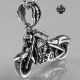 Silver skull motor bike pendant stainless steel 3D motorcycle necklace