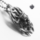 Silver skull pendant stainless steel vintage style battle-ax necklace gothic
