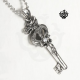 Silver dragon swarovski crystal stainless steel key pendant necklace soft gothic