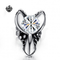 Silver stud clear swarovski crystal earring SINGLE soft gothic 0.25ct
