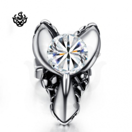 Silver stud clear swarovski crystal earring SINGLE soft gothic 0.25ct