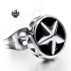 Silver black star stud stainless steel single earring
