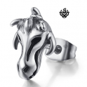 Silver stud goat head stainless steel soft gothic single earring