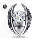Silver stud clear swarovski crystal earring SINGLE soft gothic 0.5ct