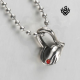 Silver heart pendant red swarovski crystal stainless steel necklace soft gothic